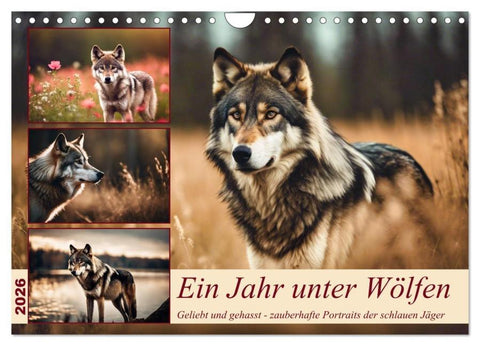 Ein Jahr unter Wölfen (Wandkalender 2026 DIN A4 quer), CALVENDO Monatskalender