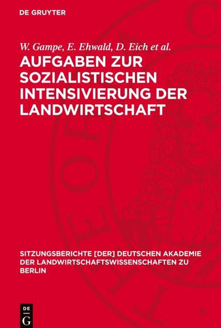 Aufgaben zur sozialistischen Intensivierung der Landwirtschaft