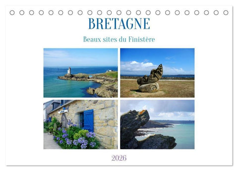 Bretagne Beaux sites du Finistère (Calendrier de bureau 2026 DIN A5 vertical), CALVENDO calendrier mensuel