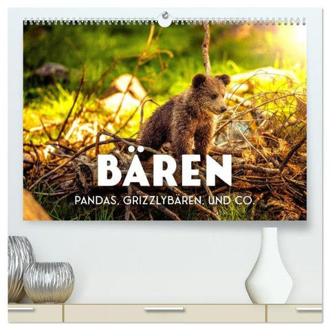 Bären - Pandas, Grizzlybären und Co. (hochwertiger Premium Wandkalender 2026 DIN A2 quer), Kunstdruck in Hochglanz