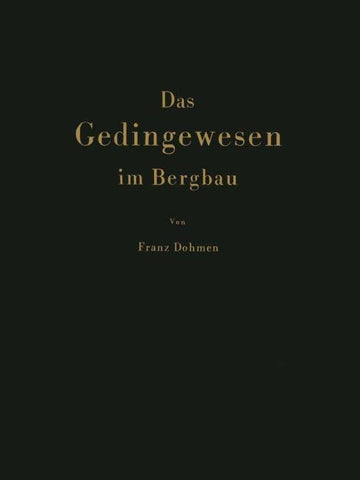 Das Gedingewesen im Bergbau