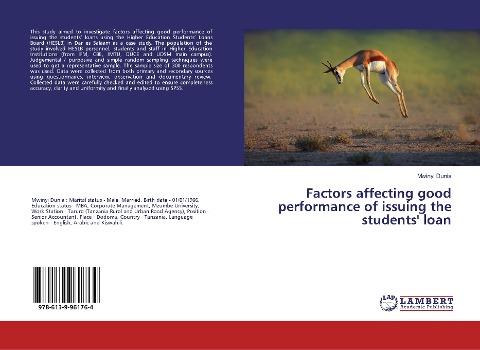 Factors affecting good performance of issuing the students' loan