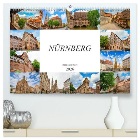 Nürnberg Impressionen (hochwertiger Premium Wandkalender 2026 DIN A2 quer), Kunstdruck in Hochglanz