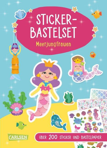 Bastelset für Kinder: Sticker-Bastelset: Meerjungfrauen