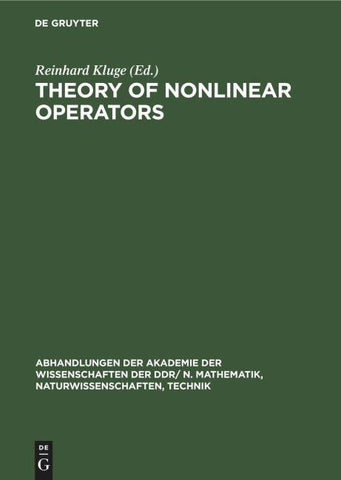 Theory of Nonlinear Operators