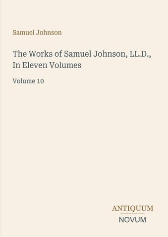 The Works of Samuel Johnson, LL.D., In Eleven Volumes