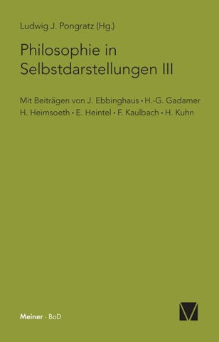 Philosophie in Selbstdarstellungen III
