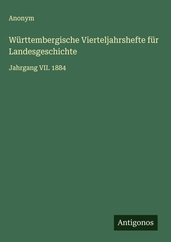 Württembergische Vierteljahrshefte für Landesgeschichte