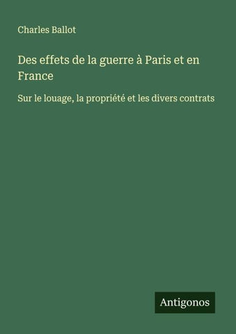 Des effets de la guerre à Paris et en France