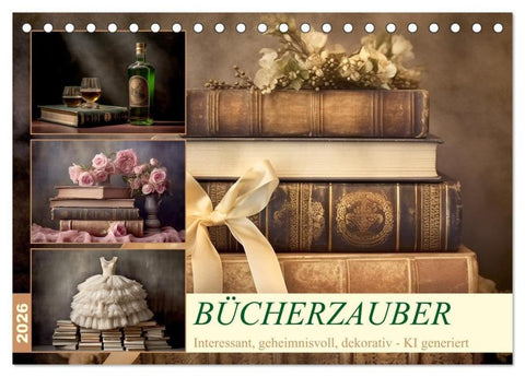 Bücherzauber (Tischkalender 2026 DIN A5 quer), CALVENDO Monatskalender