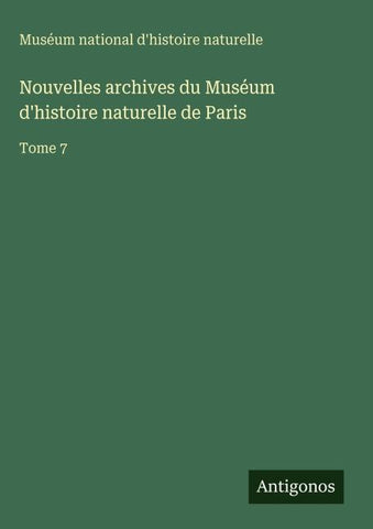 Nouvelles archives du Muséum d'histoire naturelle de Paris