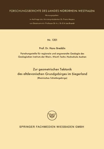 Zur geometrischen Tektonik des altdevonischen Grundgebirges im Siegerland