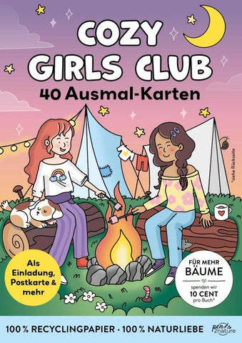 Cozy Girls Club: 40 hochwertige Karten | Entspannt Ausmalen, Gestalten, Verschenken oder Behalten
