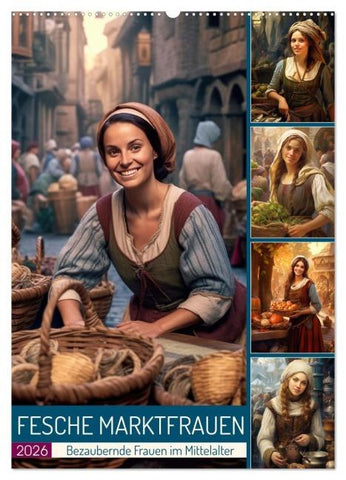 Fesche Marktfrauen (Wandkalender 2026 DIN A2 hoch), CALVENDO Monatskalender