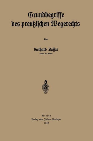 Grundbegriffe des preußischen Wegerechts