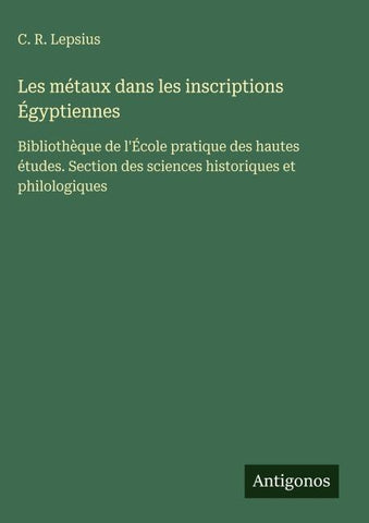 Les métaux dans les inscriptions Égyptiennes