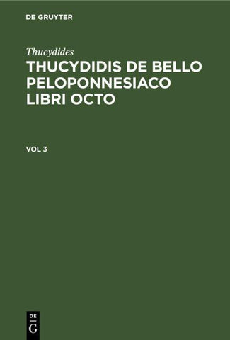 Thucydidis de bello Peloponnesiaco libri octo. Vol 3