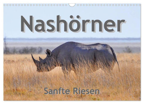 Nashörner - Sanfte Riesen (Wandkalender 2026 DIN A3 quer), CALVENDO Monatskalender
