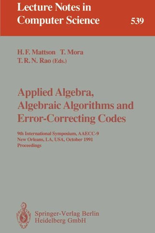 Applied Algebra, Algebraic Algorithms and Error-Correcting Codes