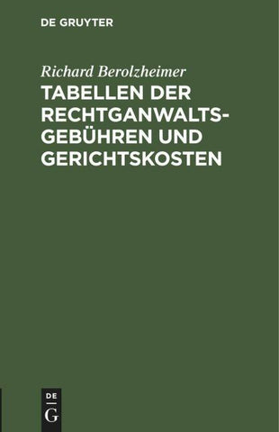 Tabellen der Rechtganwaltsgebühren und Gerichtskosten