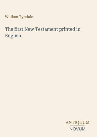 The first New Testament printed in English