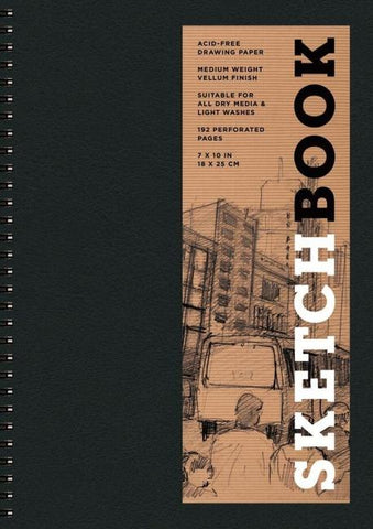 Sketchbook 7 X 10 Black Spiral Hardcover Mixed Media Sketchbook for Drawing