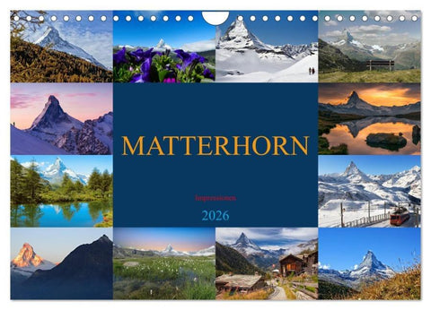 MATTERHORN Impressionen (Wandkalender 2026 DIN A4 quer), CALVENDO Monatskalender