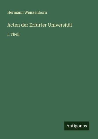 Acten der Erfurter Universität
