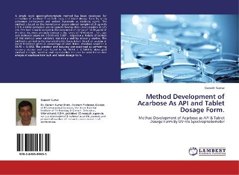 Method Development of Acarbose As API and Tablet Dosage Form.