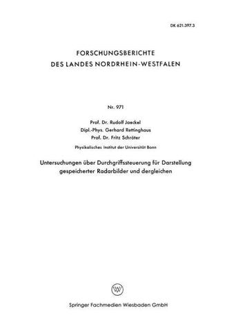 Untersuchungen über Durchgriffssteuerung für Darstellung gespeicherter Radarbilder und dergleichen