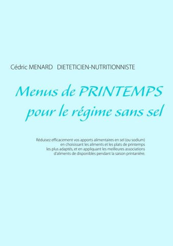 Menus de printemps pour le régime sans sel