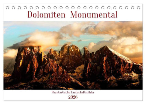 Dolomiten Monumental (Tischkalender 2026 DIN A5 quer), CALVENDO Monatskalender