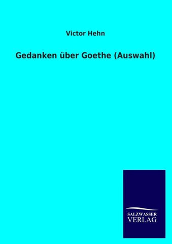 Gedanken über Goethe (Auswahl)