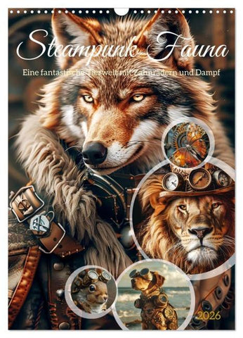 Steampunk Fauna (Wandkalender 2026 DIN A3 hoch), CALVENDO Monatskalender