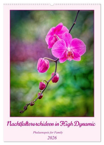 Nachtfalterorchideen in High Dynamic (Wandkalender 2026 DIN A2 hoch), CALVENDO Monatskalender