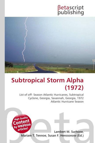 Subtropical Storm Alpha (1972)
