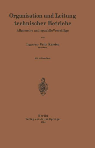 Organisation und Leitung technischer Betriebe