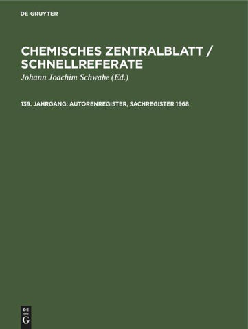 Autorenregister, Sachregister 1968