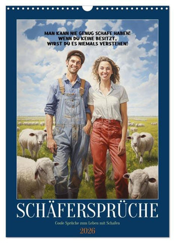 Schäfersprüche (Wandkalender 2026 DIN A3 hoch), CALVENDO Monatskalender