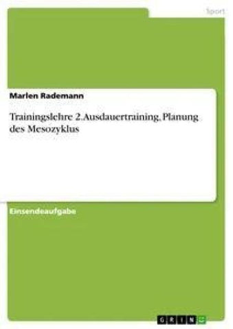Trainingslehre 2. Ausdauertraining, Planung des Mesozyklus