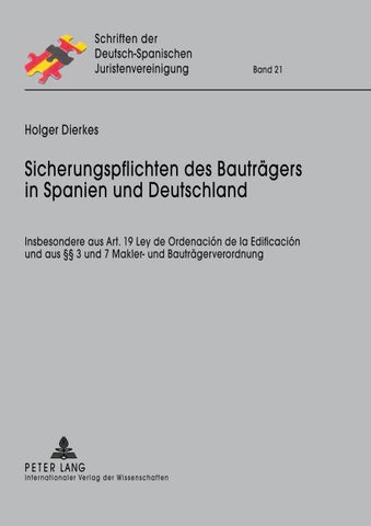 Sicherungspflichten des Bauträgers in Spanien und Deutschland