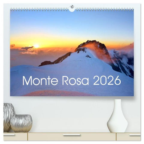 Monte Rosa (hochwertiger Premium Wandkalender 2026 DIN A2 quer), Kunstdruck in Hochglanz
