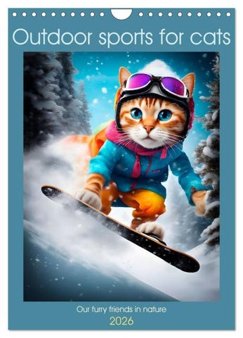 Outdoor sports for cats (Wall Calendar 2026 DIN A4 portrait), CALVENDO 12 Month Wall Calendar