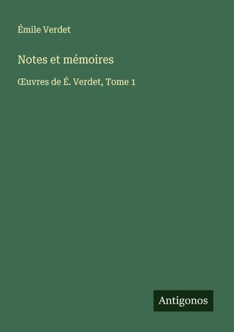Notes et mémoires