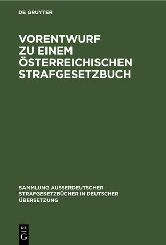 Vorentwurf zu einem österreichischen Strafgesetzbuch