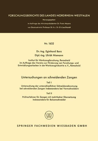 Untersuchungen an schneidenden Zangen