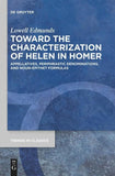 Toward the Characterization of Helen in Homer