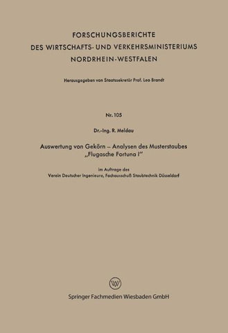 Auswertung von Gekörn — Analysen des Musterstaubes „Flugasche Fortuna I“