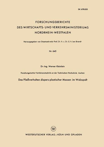 Das Fließverhalten dispers-plastischer Massen im Walzspalt