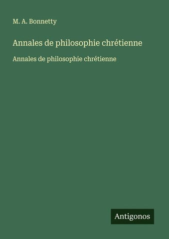Annales de philosophie chrétienne